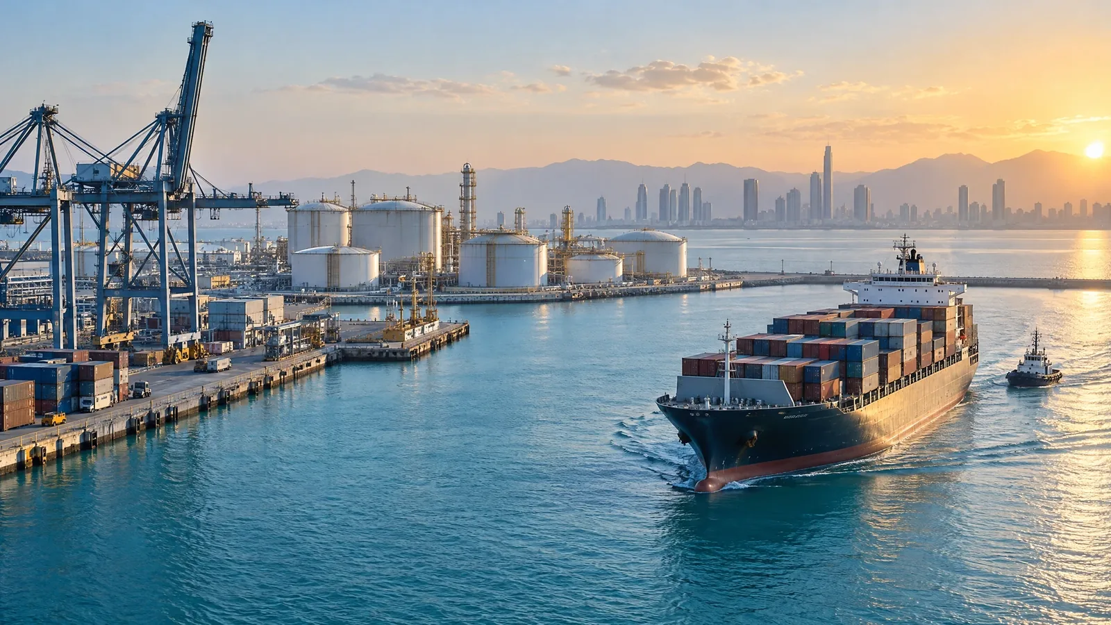 A Gulf coastal port and cargo terminal supporting regional supply chains